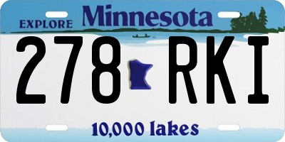 MN license plate 278RKI