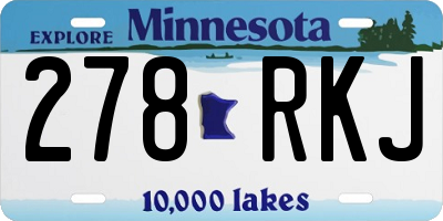 MN license plate 278RKJ