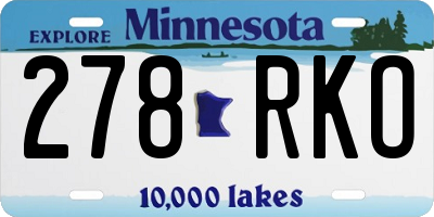 MN license plate 278RKO