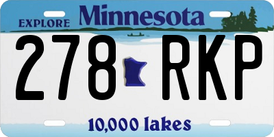 MN license plate 278RKP