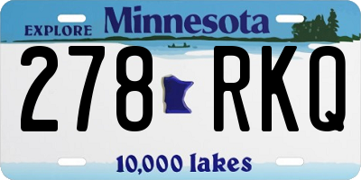 MN license plate 278RKQ
