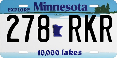 MN license plate 278RKR