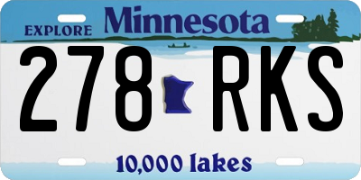 MN license plate 278RKS