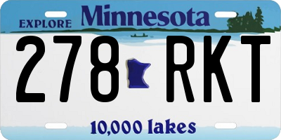 MN license plate 278RKT