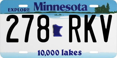 MN license plate 278RKV