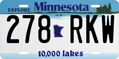 MN license plate 278RKW
