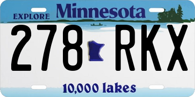 MN license plate 278RKX