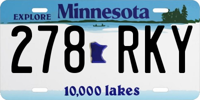 MN license plate 278RKY