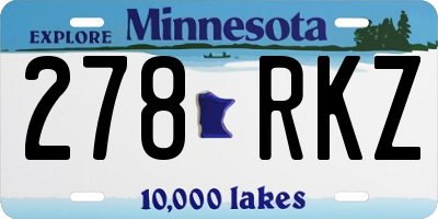 MN license plate 278RKZ