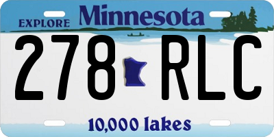 MN license plate 278RLC