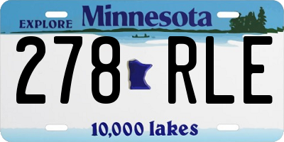MN license plate 278RLE