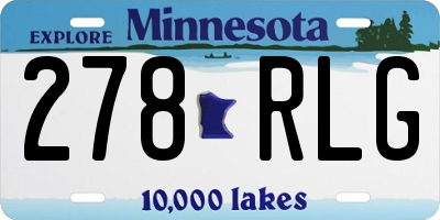 MN license plate 278RLG