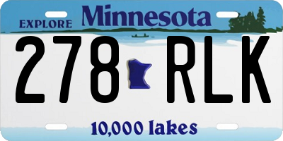 MN license plate 278RLK