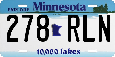 MN license plate 278RLN
