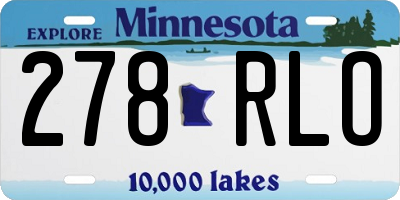 MN license plate 278RLO