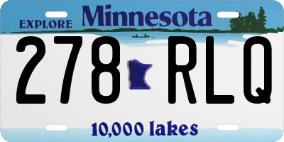 MN license plate 278RLQ