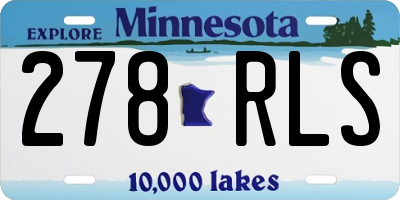 MN license plate 278RLS