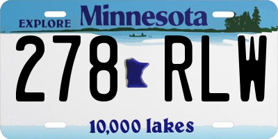 MN license plate 278RLW