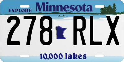 MN license plate 278RLX