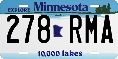 MN license plate 278RMA