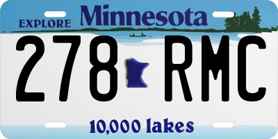 MN license plate 278RMC