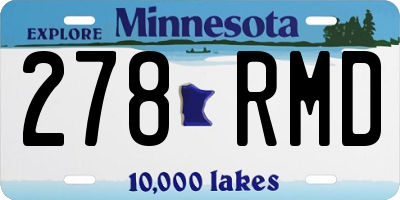 MN license plate 278RMD