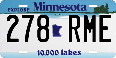 MN license plate 278RME
