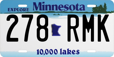 MN license plate 278RMK