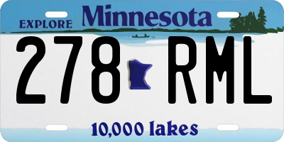 MN license plate 278RML