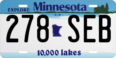 MN license plate 278SEB