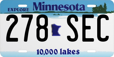 MN license plate 278SEC