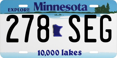 MN license plate 278SEG