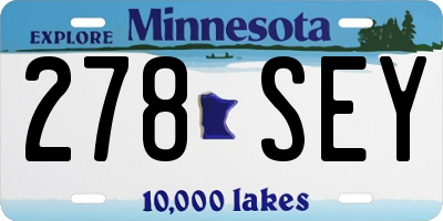 MN license plate 278SEY
