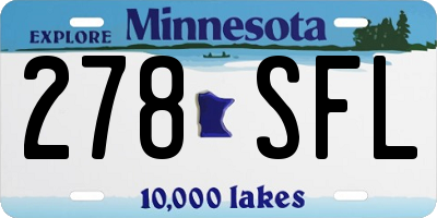 MN license plate 278SFL