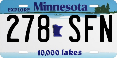 MN license plate 278SFN