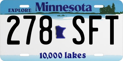 MN license plate 278SFT