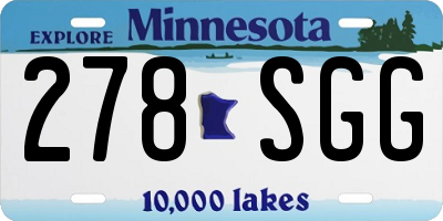 MN license plate 278SGG