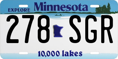 MN license plate 278SGR