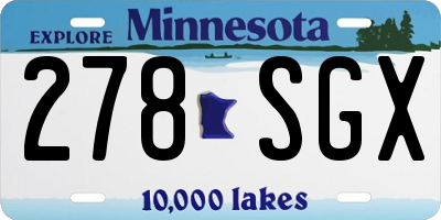 MN license plate 278SGX