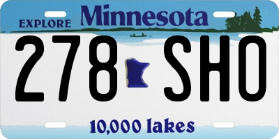 MN license plate 278SHO
