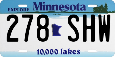 MN license plate 278SHW