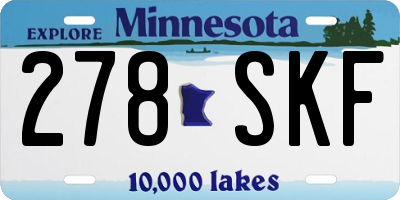 MN license plate 278SKF