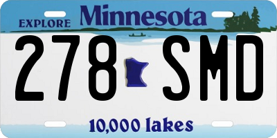 MN license plate 278SMD
