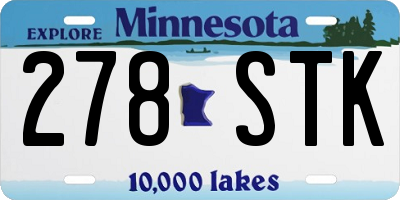 MN license plate 278STK