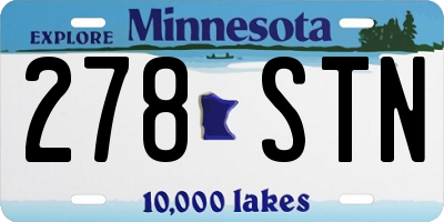 MN license plate 278STN