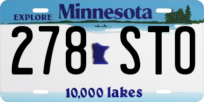 MN license plate 278STO