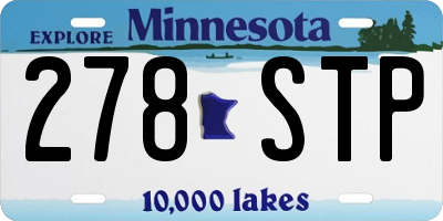 MN license plate 278STP