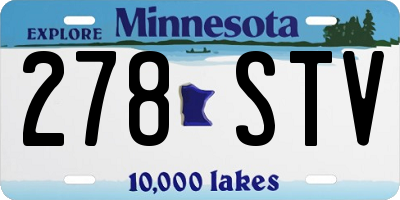 MN license plate 278STV