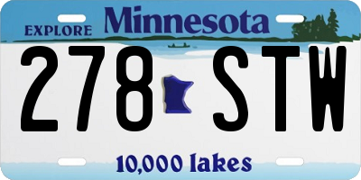 MN license plate 278STW