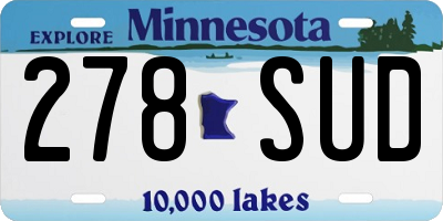 MN license plate 278SUD